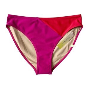Summersalt the Diagonal - Mid Rise Pink and Red Bikini Bottom